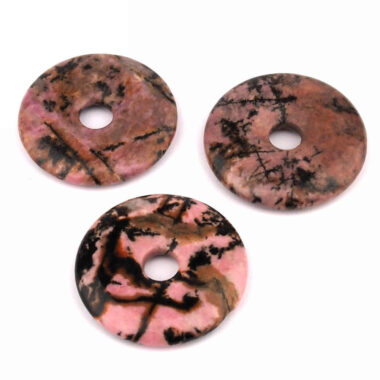 Rhodonit Donut Anhänger Ø 40 mm Edelsteine Heilsteine bei Wunderstein24