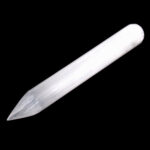 Selenit – Massagestab rund Länge 145 – 150 mm Griffel für Reflexzonen Massage Edelsteine Heilsteine bei Wunderstein24
