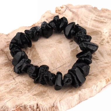 Tektit | Glasmeteorit Edelstein Armband flexibel und dehnbar Edelsteine Heilsteine bei Wunderstein24