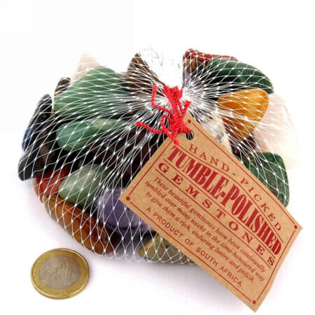 Bunte Trommelsteine Mix aus Südafrika im 500g Säckchen Ø ca. 20 – 40 mm Edelsteine Heilsteine bei Wunderstein24