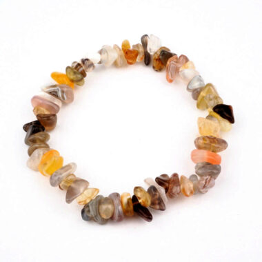 Achat Natur | Bunt Edelstein Armband flexibel und dehnbar Edelsteine Heilsteine bei Wunderstein24