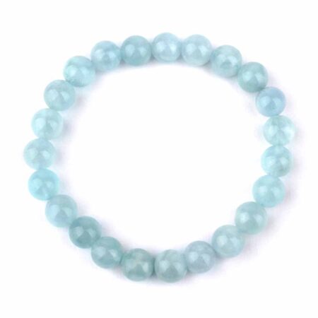 Aquamarin Ø 8 mm Kugel Edelstein Armband flexibel und dehnbar Edelsteine Heilsteine bei Wunderstein24