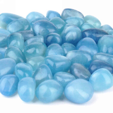 Aquamarin | Beryll Trommelsteine blau Ø ca. 18 – 40 mm handpoliert in bester Qualität Edelsteine Heilsteine bei Wunderstein24