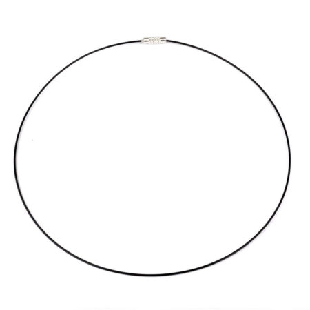 Halsreif Edelstahl schwarz Länge 45 cm mit Verschluss Edelsteine Heilsteine bei Wunderstein24
