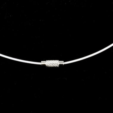 Halsreif Edelstahl weiß Länge 45 cm mit Verschluss Edelsteine Heilsteine bei Wunderstein24