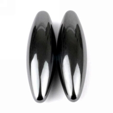 1 Paar magnetisierte Hämatit (Hämatin) Magnete in Oliven Form singende Steine Länge ca. 60 mm Edelsteine Heilsteine bei Wunderstein24