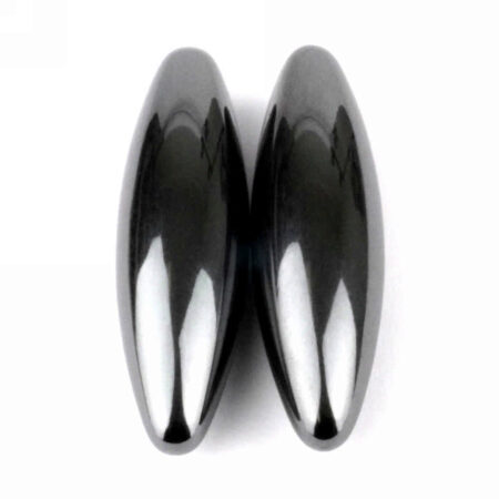 1 Paar magnetisierte Hämatit (Hämatin) Magnete in Oliven Form singende Steine Länge ca. 60 mm Edelsteine Heilsteine bei Wunderstein24