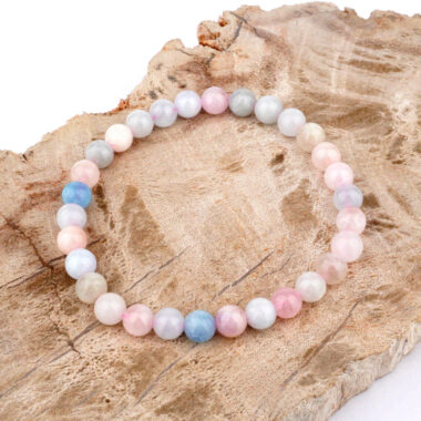 Morganit bunt Ø 6 mm Kugel Edelstein Armband flexibel und dehnbar Edelsteine Heilsteine bei Wunderstein24