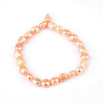 Perle aprikot | Süßwasser Edelstein Armband flexibel und dehnbar Edelsteine Heilsteine bei Wunderstein24
