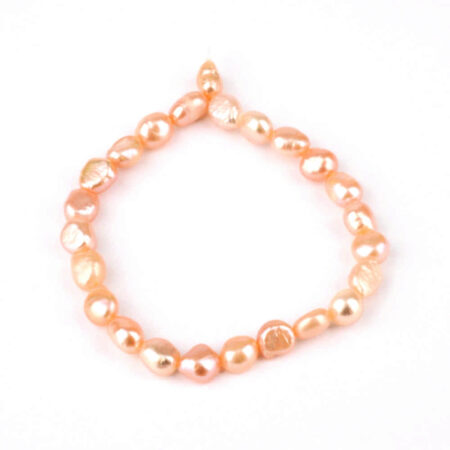 Perle aprikot | Süßwasser Edelstein Armband flexibel und dehnbar Edelsteine Heilsteine bei Wunderstein24