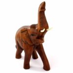 großer Elefant Figur Happy Glückselefant Feng Shui Skulptur aus Bali Indonesien Edelsteine Heilsteine bei Wunderstein24