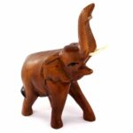 großer Elefant Figur Happy Glückselefant Feng Shui Skulptur aus Bali Indonesien Edelsteine Heilsteine bei Wunderstein24
