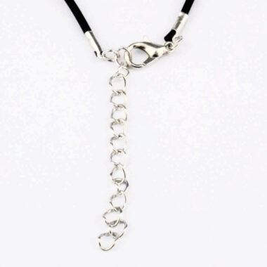 Kautschukkette schwarz Länge 46 – 51 cm | Ø 1 mm mit Karabiner-Verschluss Edelsteine Heilsteine bei Wunderstein24