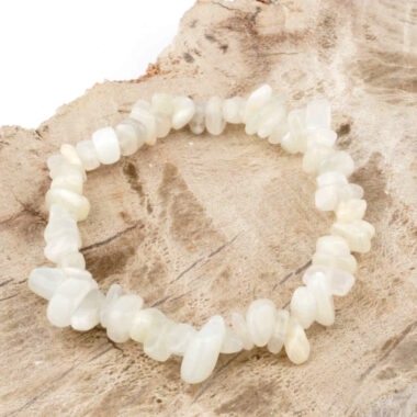 Mondstein weiß Edelstein Armband flexibel und dehnbar Edelsteine Heilsteine bei Wunderstein24