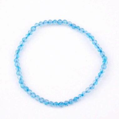 Topas blau facettiert Ø 3,5 mm Edelstein Armband flexibel und dehnbar Edelsteine Heilsteine bei Wunderstein24