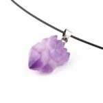 Amethyst Natur Kristall Spitzen | Ministufen Anhänger mit silberner Öse Edelsteine Heilsteine bei Wunderstein24