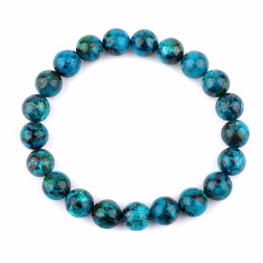 Chrysokoll Ø 7 mm Kugel Armband flexibel und dehnbar in bester Qualität Edelsteine Heilsteine bei Wunderstein24