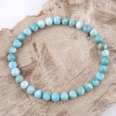 Larimar Ø 6 mm Kugel Armband flexibel und dehnbar in sehr guter Qualität und Farbe Edelsteine Heilsteine bei Wunderstein24
