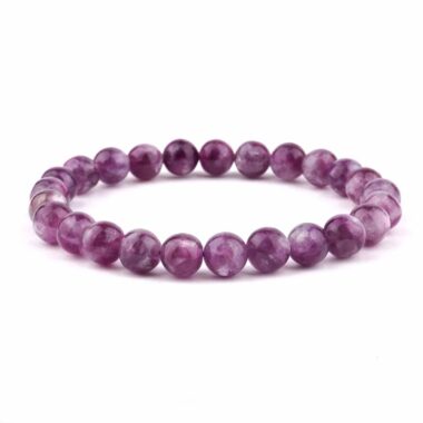 Lepidolith Ø 8 mm Kugel Armband flexibel und dehnbar in traumhafter Qualität und Farbe Edelsteine Heilsteine bei Wunderstein24
