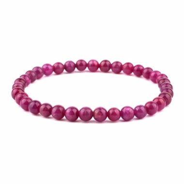 Rubin Ø 5 mm Kugel Armband flexibel und dehnbar in einzigartiger Qualität und Farbe Edelsteine Heilsteine bei Wunderstein24