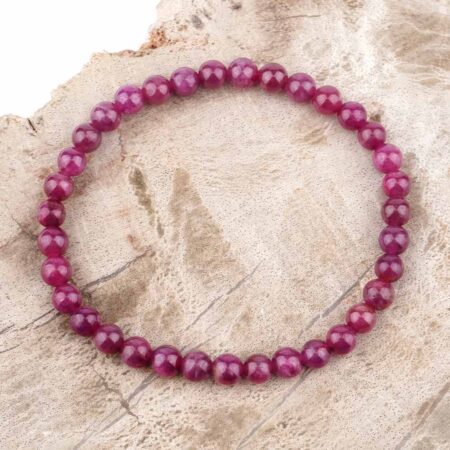 Rubin Ø 5 mm Kugel Armband flexibel und dehnbar in einzigartiger Qualität und Farbe Edelsteine Heilsteine bei Wunderstein24
