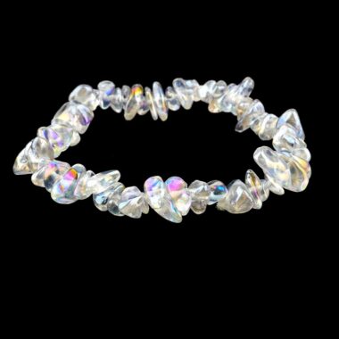 Aqua | Angel Aura Bergkristall Edelstein Armband flexibel und dehnbar Edelsteine Heilsteine bei Wunderstein24