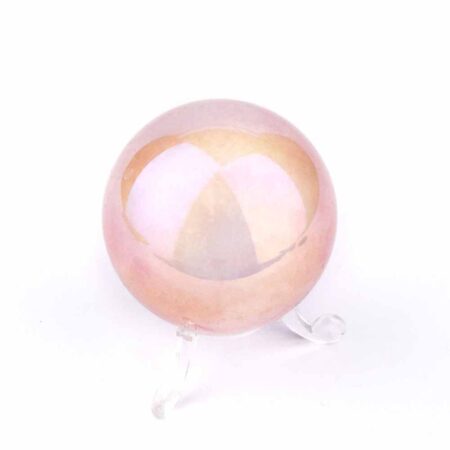 Aqua Angel Aura Rosenquarz Kugel Ø ca. 55 mm Edelsteine Heilsteine bei Wunderstein24