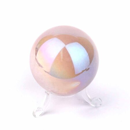 Aqua Angel Aura Rosenquarz Kugel Ø ca. 52 mm Edelsteine Heilsteine bei Wunderstein24