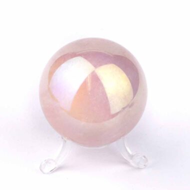 Aqua Angel Aura Rosenquarz Kugel Ø ca. 53 mm Edelsteine Heilsteine bei Wunderstein24