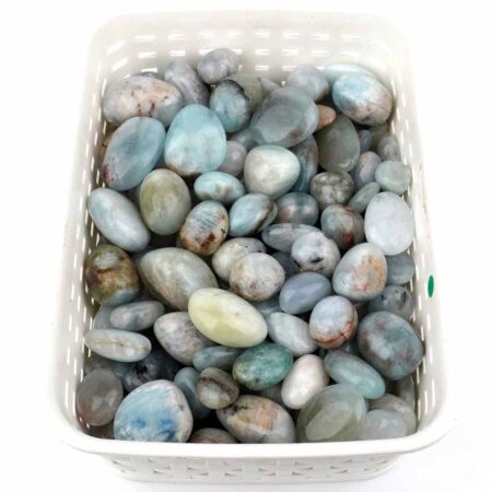 1304 g Aquamarin | Beryll Trommelsteine Ø ca. 20 – 45 mm Edelsteine Heilsteine bei Wunderstein24