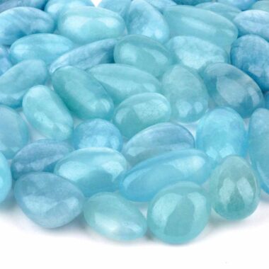 Aquamarin | Beryll Trommelsteine blau Ø ca. 20 – 40 mm in bester Qualität Edelsteine Heilsteine bei Wunderstein24