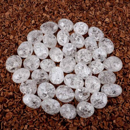 Bergkristall Crackle Trommelsteine handpoliert Ø ca. 24 – 34 mm Edelsteine Heilsteine bei Wunderstein24
