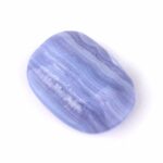 Chalcedon blau Handschmeichler | Massagestein Ø 51 mm in bester Qualität und Farbe Edelsteine Heilsteine bei Wunderstein24