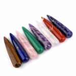 8 verschiedene Massagestäbe rund Set Länge je 90 – 95 mm Griffel für Reflexzonen Massage Edelsteine Heilsteine bei Wunderstein24