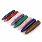8 verschiedene Massagestäbe rund Set Länge je 90 – 95 mm Griffel für Reflexzonen Massage Edelsteine Heilsteine bei Wunderstein24