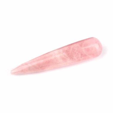 Rosenquarz – Massagestab rund Länge 90 – 95 mm Griffel für Reflexzonen Massage Edelsteine Heilsteine bei Wunderstein24