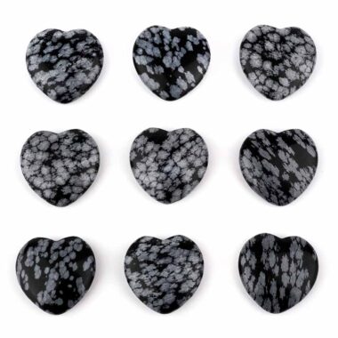 Schneeflocken-Obsidian Herz Ø ca. 25 mm aus Mexiko Edelsteine Heilsteine bei Wunderstein24