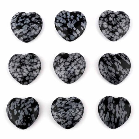 Schneeflocken-Obsidian Herz Ø ca. 25 mm aus Mexiko Edelsteine Heilsteine bei Wunderstein24