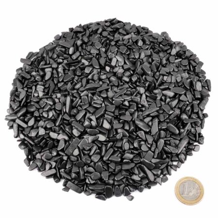Schungit Trommelsteine Ø ca. 7 – 12 mm in sehr guter Qualität Edelsteine Heilsteine bei Wunderstein24