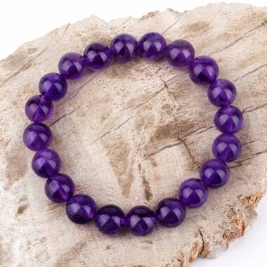 Amethyst Ø 10 mm Kugel | Perlen Armband Uruguay flexibel und dehnbar Edelsteine Heilsteine bei Wunderstein24