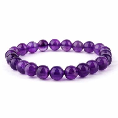 Amethyst Ø 8 mm Kugel | Perlen Armband Uruguay flexibel und dehnbar Edelsteine Heilsteine bei Wunderstein24