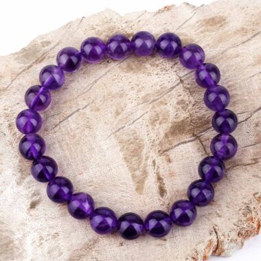 Amethyst Ø 8 mm Kugel | Perlen Armband Uruguay flexibel und dehnbar Edelsteine Heilsteine bei Wunderstein24