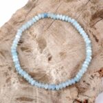Aquamarin facettiertes Ø 4,5 mm Kugel | Perlen Armband flexibel und dehnbar Edelsteine Heilsteine bei Wunderstein24