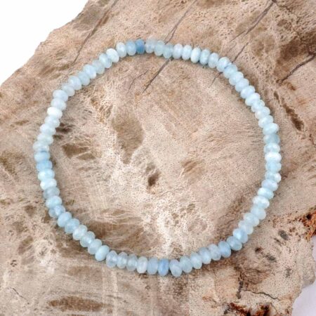 Aquamarin facettiertes Ø 4,5 mm Kugel | Perlen Armband flexibel und dehnbar Edelsteine Heilsteine bei Wunderstein24