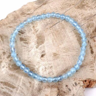 Aquamarin Ø 4,5 mm Kugel | Perlen Edelstein Armband flexibel und dehnbar Edelsteine Heilsteine bei Wunderstein24