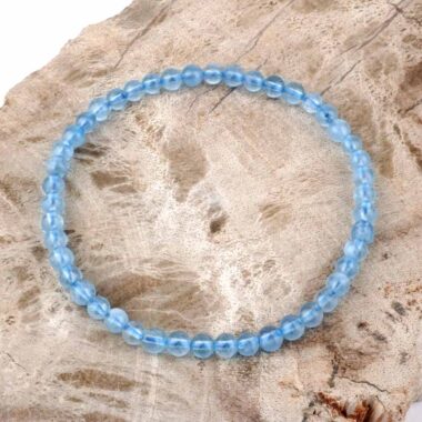 Aquamarin Ø 4,5 mm Kugel | Perlen Edelstein Armband AAAA-Qualität flexibel und dehnbar Edelsteine Heilsteine bei Wunderstein24