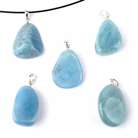 Aquamarin | Beryl Anhänger mit 925 Sterling-Silber Stiftöse in Top-Qualität Edelsteine Heilsteine bei Wunderstein24