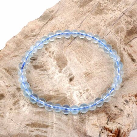 Aquamarin Ø 5,5 mm Kugel | Perlen Edelstein Armband flexibel und dehnbar Edelsteine Heilsteine bei Wunderstein24
