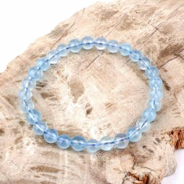Aquamarin Ø 7 mm Kugel | Perlen Edelstein Armband flexibel und dehnbar Edelsteine Heilsteine bei Wunderstein24