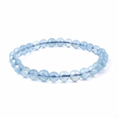 Aquamarin Ø 7 mm Kugel | Perlen Edelstein Armband flexibel und dehnbar Edelsteine Heilsteine bei Wunderstein24